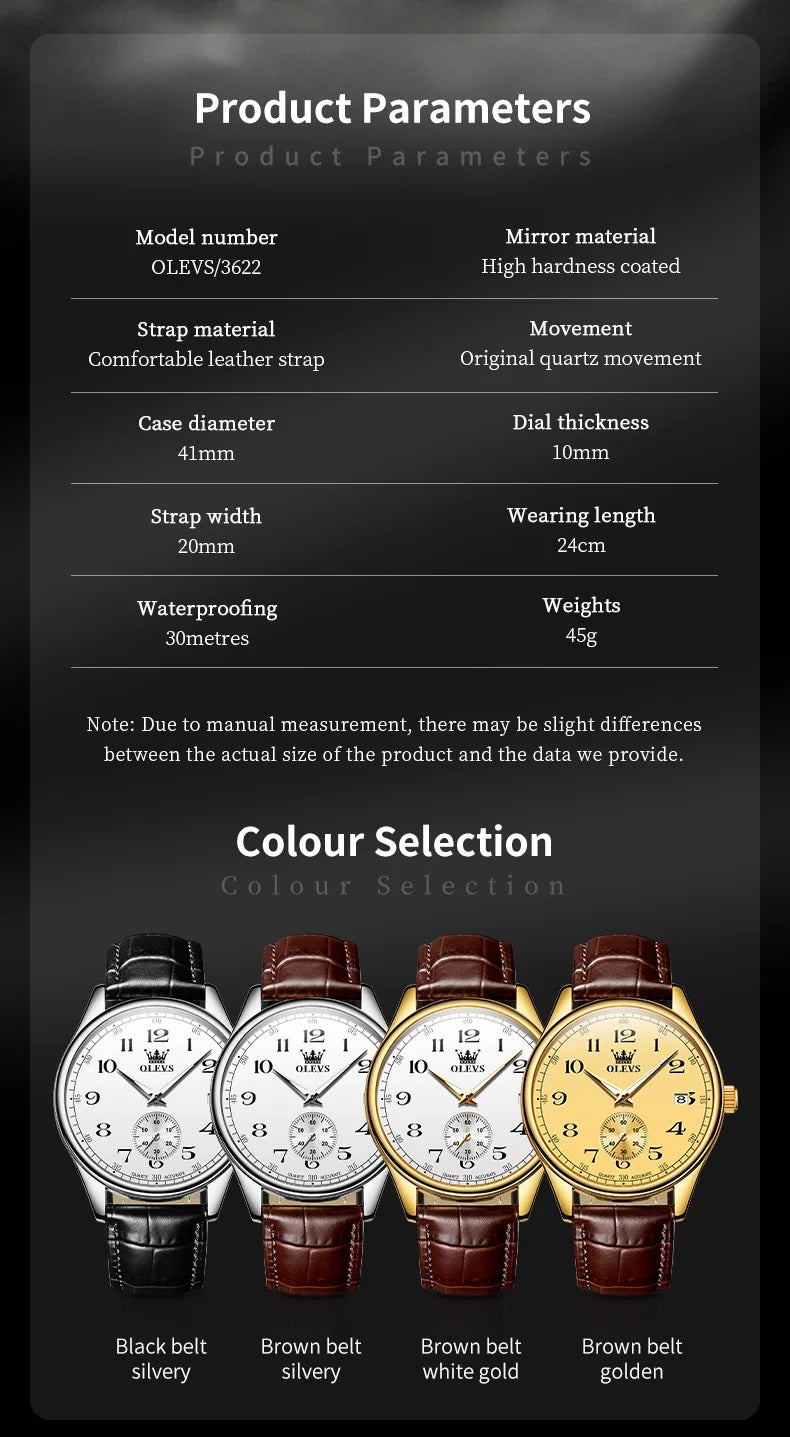 Olevs Leather Strap WaterproofQuartz Watch for Men - Premium Watches from Zeppelin - Just $40! Shop now at Dressmycell.com Olevs Leather Strap WaterproofQuartz Watch for Men - Premium Watches from Zeppelin - Just $40! Shop now at Dressmycell.com